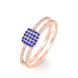 Bague Aude Or Rose Saphir Et Diamant - Bagues avec pierre Femme | Histoire d’Or