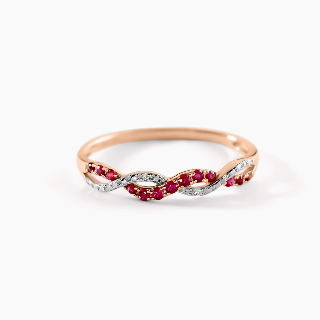 Bague Sofia Or Rose Rubis Et Diamant - Bagues avec pierre Femme | Histoire d&rsquo;Or