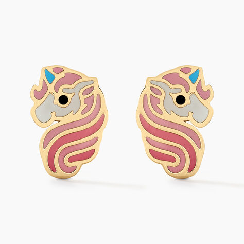 Boucles D'oreilles Puces Pivoina Or Jaune Oxyde De Zirconium - Clous d'oreilles Enfant | Histoire d&rsquo;Or