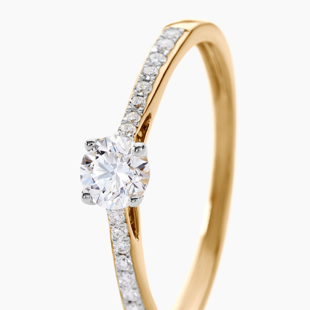 Bague Solitaire Hemera Or Jaune Diamant Synthetique - Bagues solitaires Femme | Histoire d&rsquo;Or