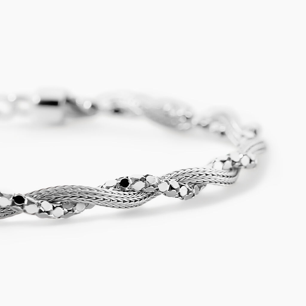 Bracelet Ciana Torsade Diamante Argent Blanc - F&ecirc;te des m&egrave;res Femme | Histoire d&rsquo;Or