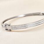 Bracelet Jonc Carinne Argent Blanc Oxyde De Zirconium - Bracelets joncs Femme | Histoire d&rsquo;Or
