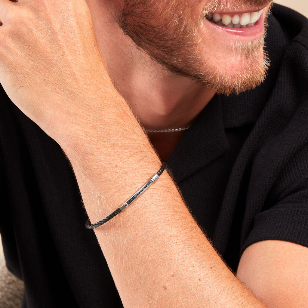Bracelet Bellagio Acier Bicolore Oxyde De Zirconium - Bracelets Homme | Histoire d’Or