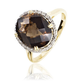 Bague Anna Or Jaune Quartz Et Diamant - Bagues solitaires Femme | Histoire d’Or