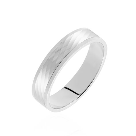 Alliance Hermence Ruban Plat Argent Blanc - Alliances Famille | Histoire d’Or