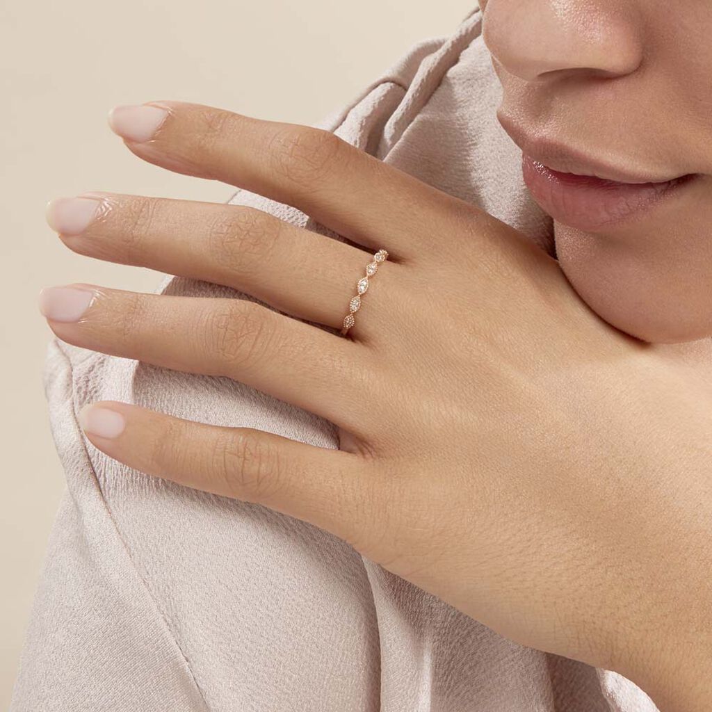 Bague Hestia Or Rose Oxyde De Zirconium - Bagues avec pierre Femme | Histoire d’Or