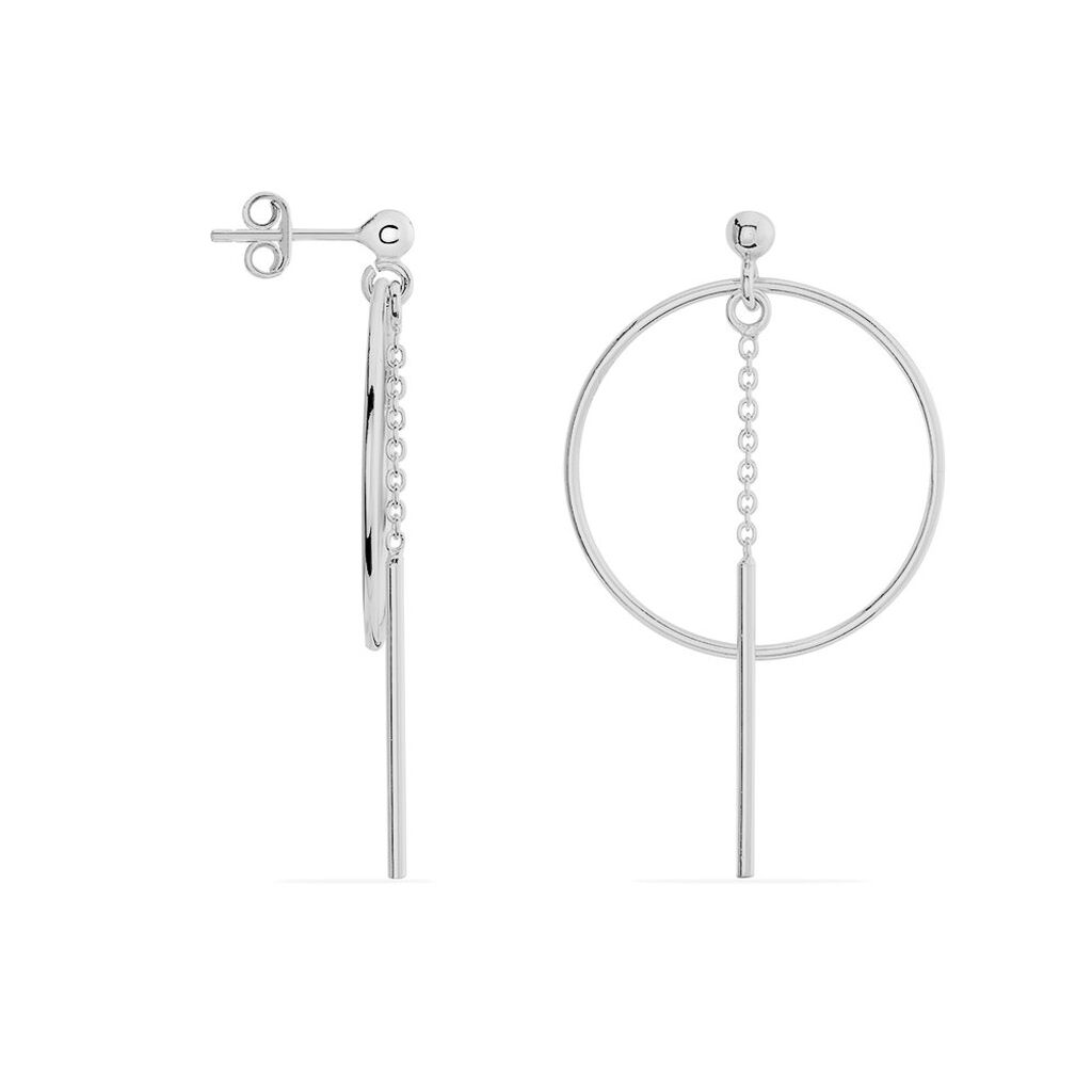 Boucles D'oreilles Pendantes Enissa Argent Blanc - Boucles d'oreilles fantaisie Femme | Histoire d’Or