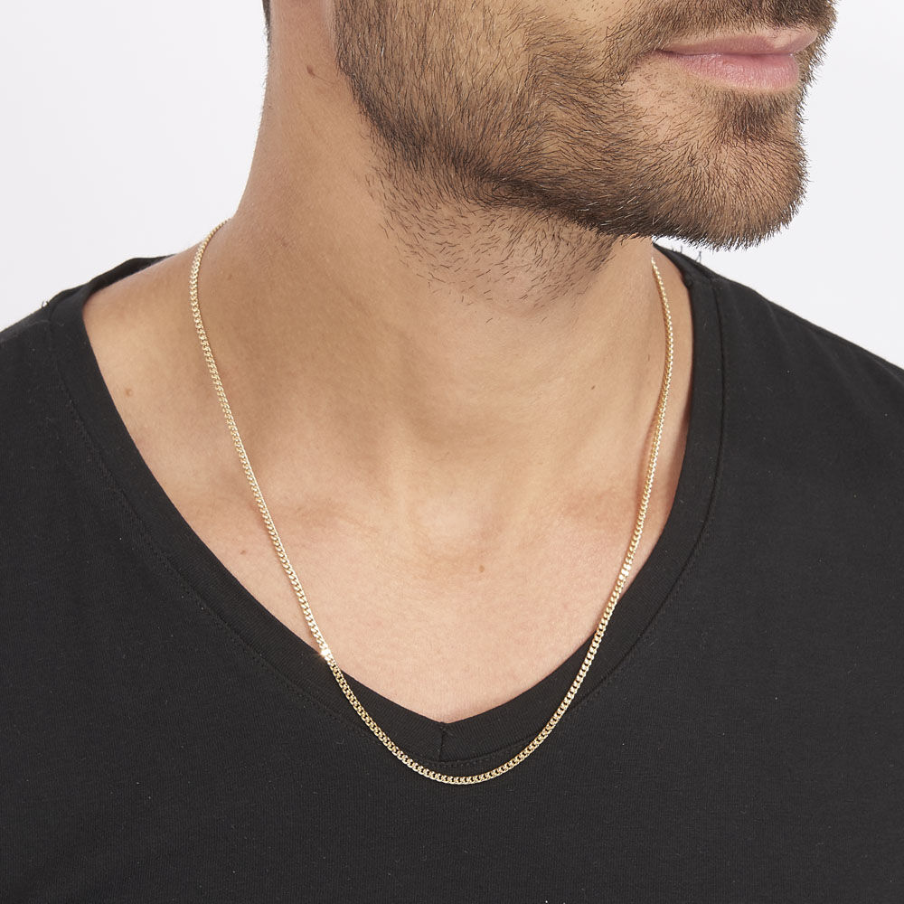 Chaines Plaqué or Gourmette Sans pierre Jaune 70cm - FQCHJW0031Z • Histoire  d'Or