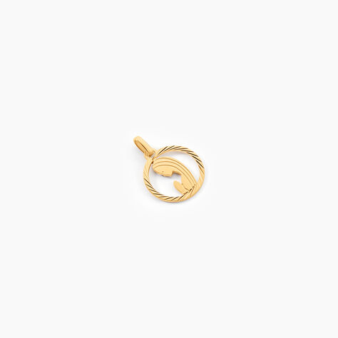 Pendentif Vierge Rond Diamante Or Jaune - Pendentifs Baptême Enfant | Histoire d’Or