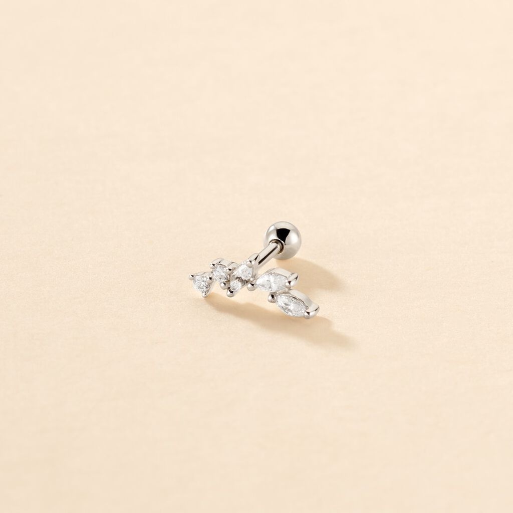 Piercing D'oreille Unitaire Nara Argent Blanc Oxyde De Zirconium - Boucles d'oreilles fantaisie Femme | Histoire d’Or