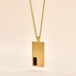 Collier Plaqu&eacute; Or Jaune Francesco Onyx Noir - Colliers Homme | Histoire d&rsquo;Or