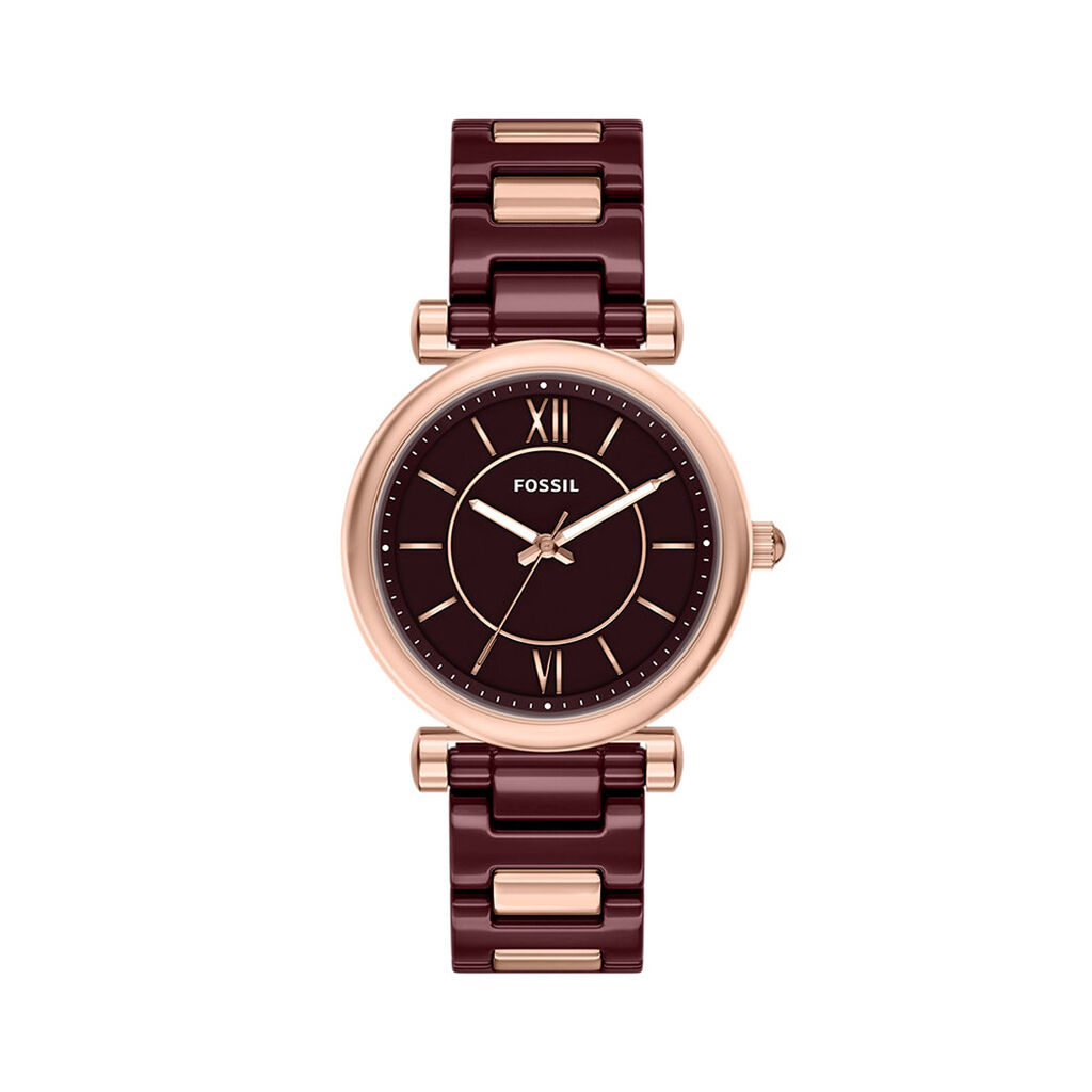 Montre Fossil Carlie 38 Bordeaux - Montres Femme | Histoire d&rsquo;Or