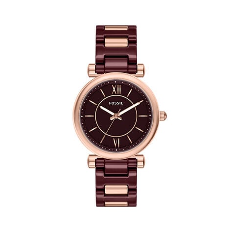Montre Fossil Carlie 38 Bordeaux - Montres Femme | Histoire d&rsquo;Or