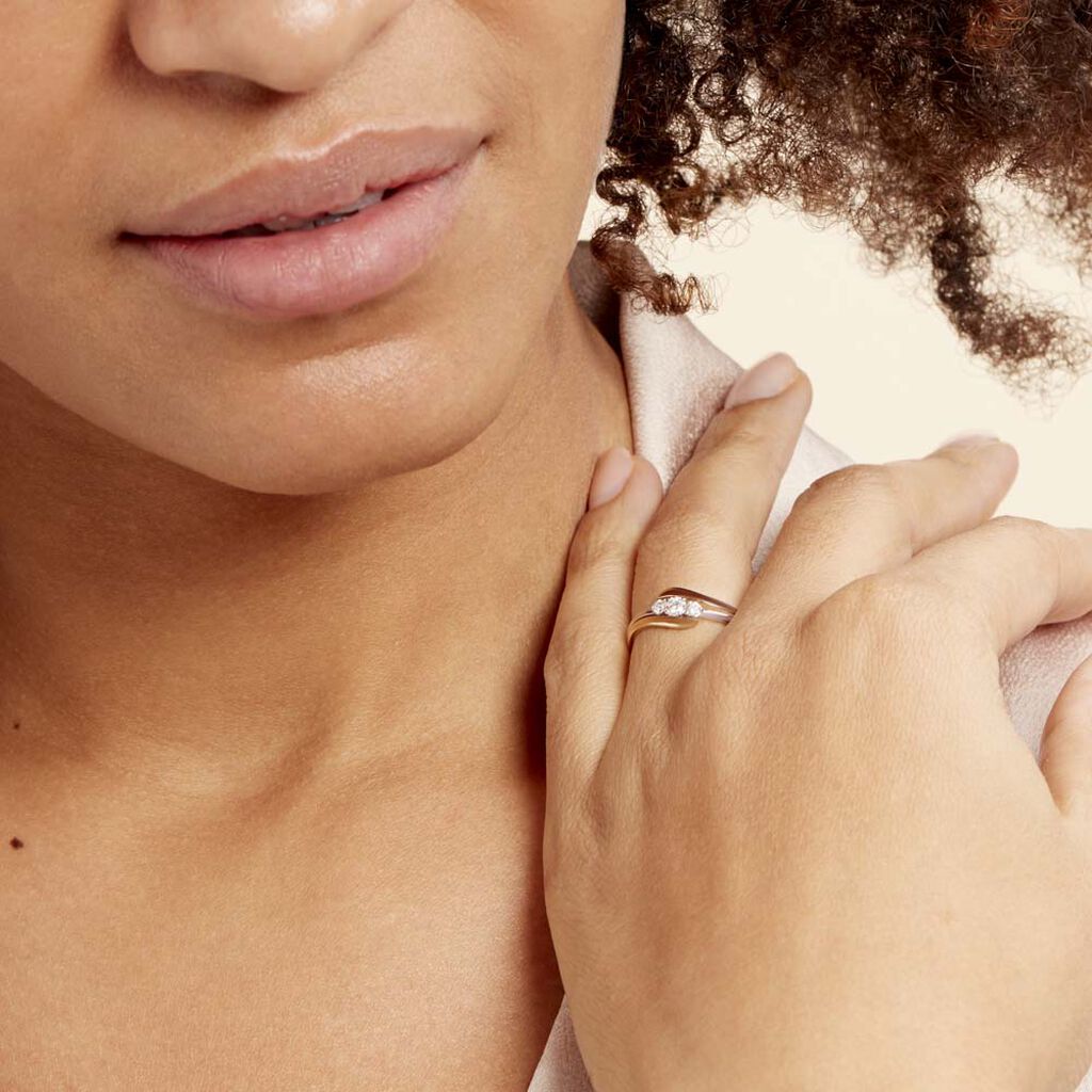 Bague Mayline Or Bicolore Diamant - Bagues avec pierre Femme | Histoire d’Or