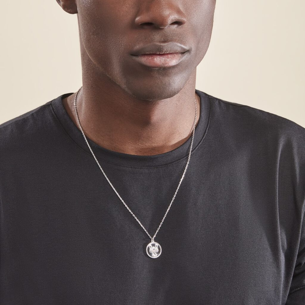 Collier Argent Blanc Lew - Colliers Zodiaque Homme | Histoire d’Or
