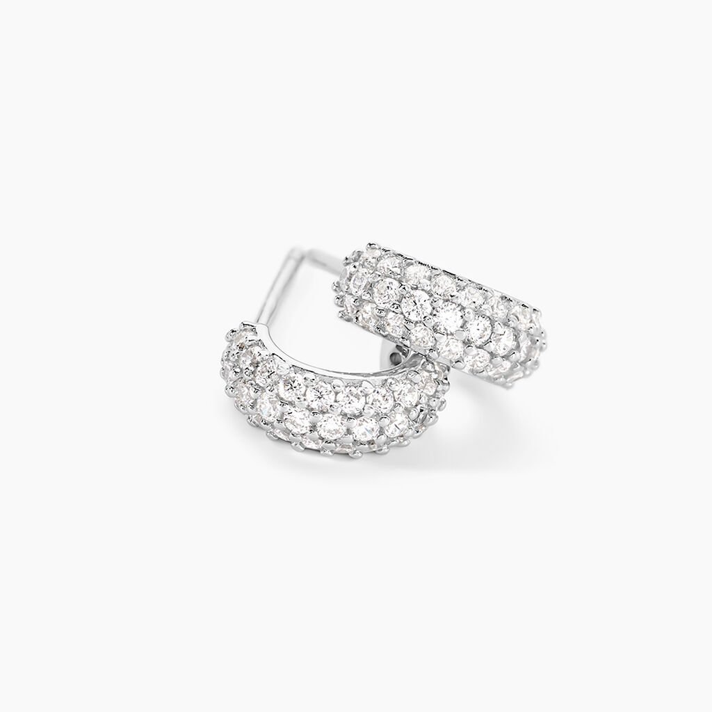 Créoles Palome Argent Blanc Oxyde De Zirconium - Nouveautés Femme | Histoire d’Or