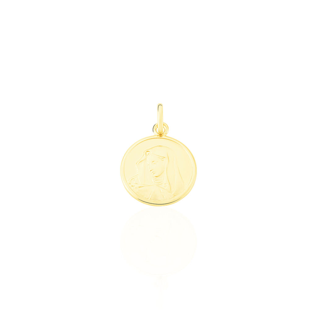 Pendentif Vierge Rond Or Jaune - Pendentifs Baptême Famille | Histoire d’Or