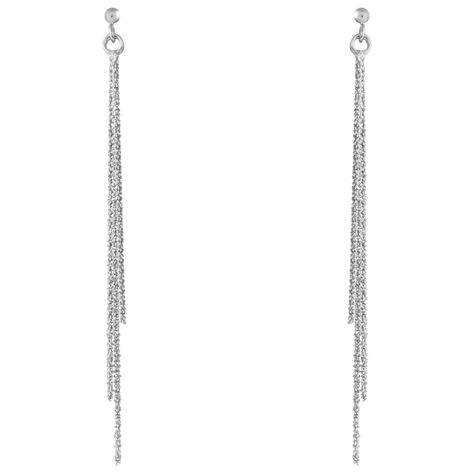 Boucles D'oreilles Pendantes Yalle Argent Blanc - Boucles d'oreilles fantaisie Femme | Histoire d’Or