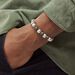 Bracelet Gulustan Acier Gris Vieilli Pierres De Lave - Bracelets fantaisie Homme | Histoire d’Or