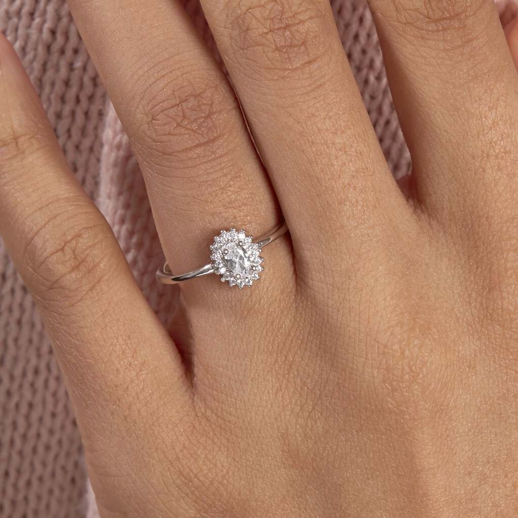 Bague Solitaire Shandrany Argent Blanc Oxyde De Zirconium - Bagues solitaires Femme | Histoire d’Or