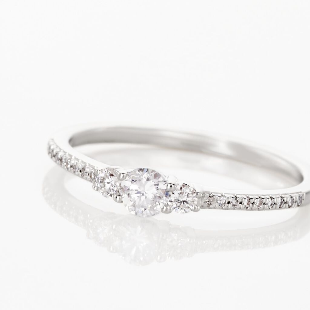 Bague Or Blanc Sabine Diamants - Bagues solitaires Femme | Histoire d&rsquo;Or
