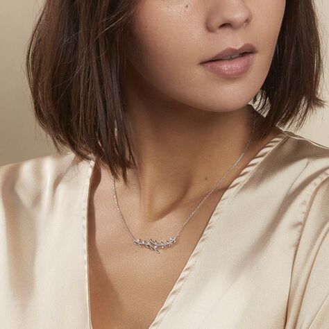 Collier Folia Argent Blanc - Colliers fantaisie Femme | Histoire d’Or