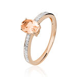Bague Adelina Or Rose Morganite Et Oxyde De Zirconium - Bagues solitaires Femme | Histoire d&rsquo;Or