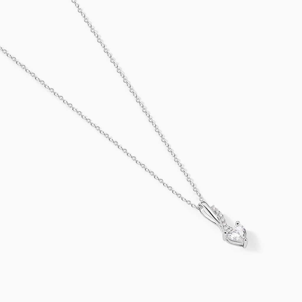 Collier Or Blanc Alethea Diamants Synth&eacute;tiques - F&ecirc;te des m&egrave;res Femme | Histoire d&rsquo;Or