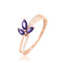 Bague Maura Or Rose Amethyste Et Diamant