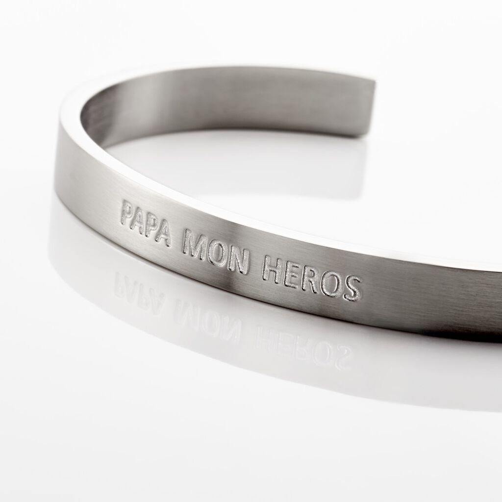 Bracelet Jonc Abellio Acier Blanc - Bracelets fantaisie Homme | Histoire d’Or