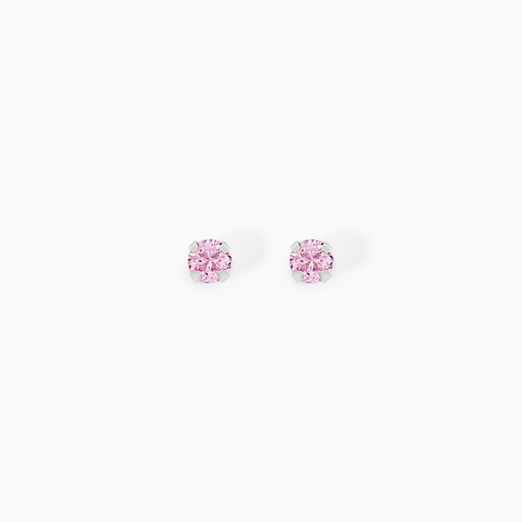 Boucles D'oreilles Puces Daria Or Blanc Oxyde De Zirconium - Clous d'oreilles Femme | Histoire d&rsquo;Or