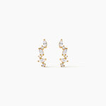 Boucles D'Oreilles Puces Fortunella Argent Dor&eacute; A L'Or 750/1000 Oxyde De Zirconium - Boucles d'oreilles fantaisie Femme | Histoire d&rsquo;Or