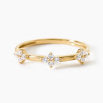 Bague Eclosion Precieuse Argent Dor&eacute; A L'Or 750/1000 Oxyde De Zirconium - Bagues avec pierre Femme | Histoire d&rsquo;Or