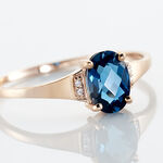 Bague Mathilde Or Rose Topaze Et Oxyde De Zirconium - Bagues solitaires Femme | Histoire d&rsquo;Or