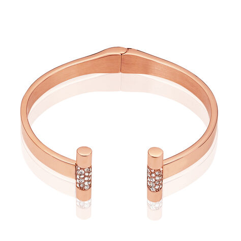 Bracelet Jonc Acier Rose Strass - Bracelets joncs Femme | Histoire d’Or