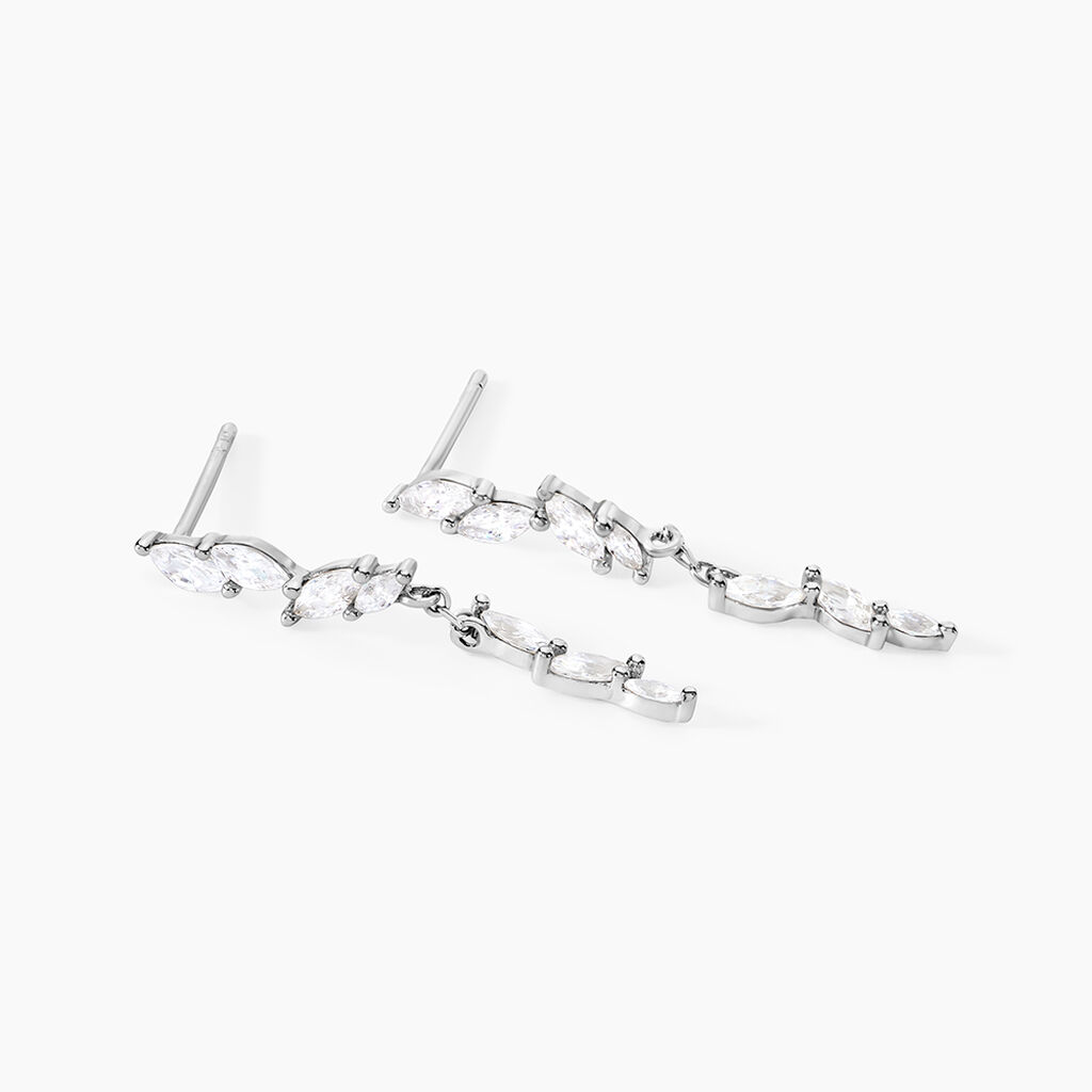 Boucles D'oreilles Pendantes Ellyn Argent Blanc Oxyde De Zirconium - Nouveautés Femme | Histoire d’Or