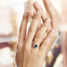 Bague Or Blanc Quintilla Topaze London Blue Et Oxydes - Bagues solitaires Femme | Histoire d’Or