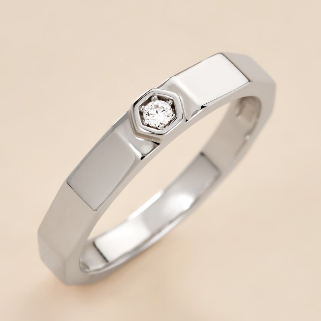 Bague Ishtar Argent Blanc Oxyde De Zirconium - Bagues solitaires Femme | Histoire d’Or