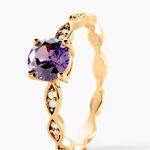 Bague Kurt Plaqu&eacute; Or Jaune Oxyde De Zirconium - Bagues solitaires Femme | Histoire d&rsquo;Or