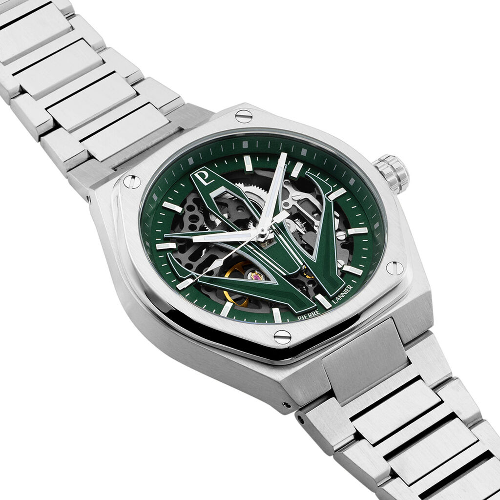 Montre Pierre Lannier Lannier Ardent Vert - Id&eacute;es cadeaux Homme | Histoire d&rsquo;Or