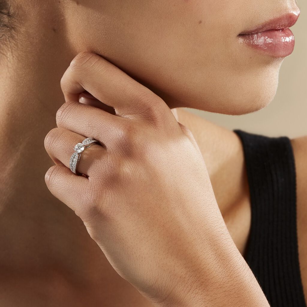 Bague Solitaire Stockholm Or Blanc Diamant Synthetique - Bagues solitaires Femme | Histoire d’Or