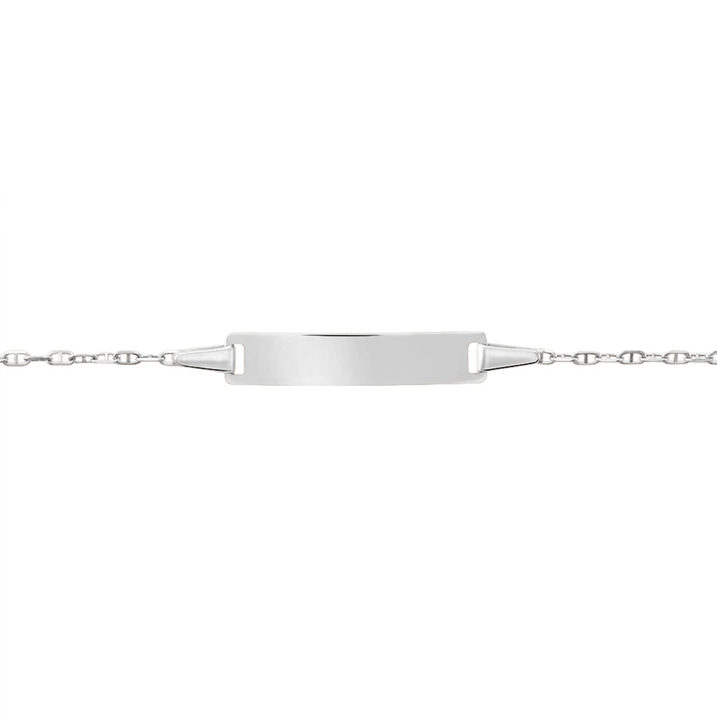 Bracelet Identité Marie-isabel Maille Forçat Or Blanc