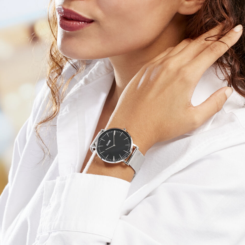 Montres tendances Acier Cliquet Milanais Blanc Ronde - HIMFBQN0MC0 •  Histoire d'Or