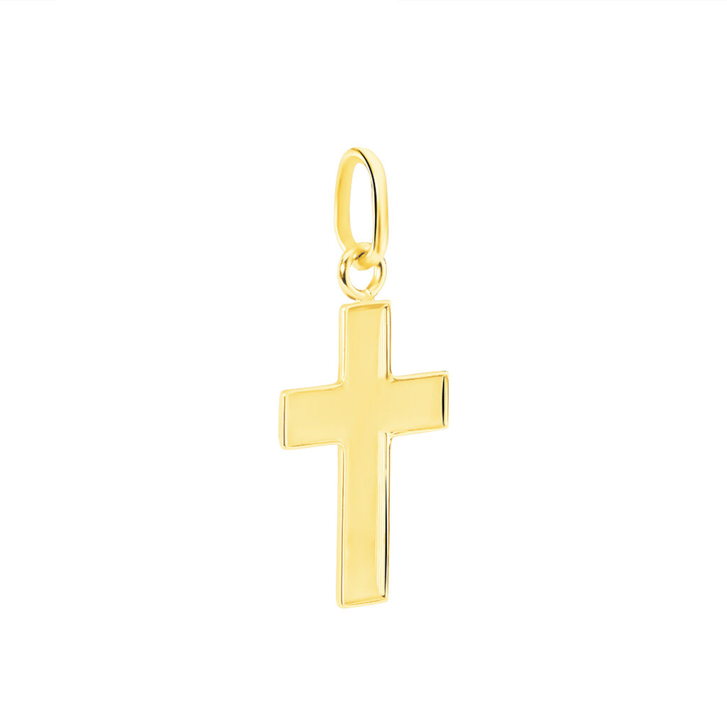 Pendentif Damian Croix Or Jaune - Pendentifs Baptême Famille | Histoire d’Or