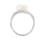 Bague Loris Argent Blanc Perle De Culture Et Oxyde De Zirconium - Bagues solitaires Femme | Histoire d&rsquo;Or