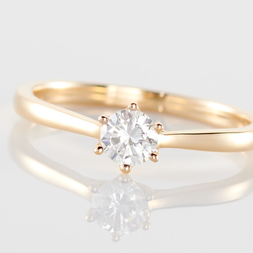 Bague Solitaire Athena Or Jaune Diamant - Bagues solitaires Femme | Histoire d’Or