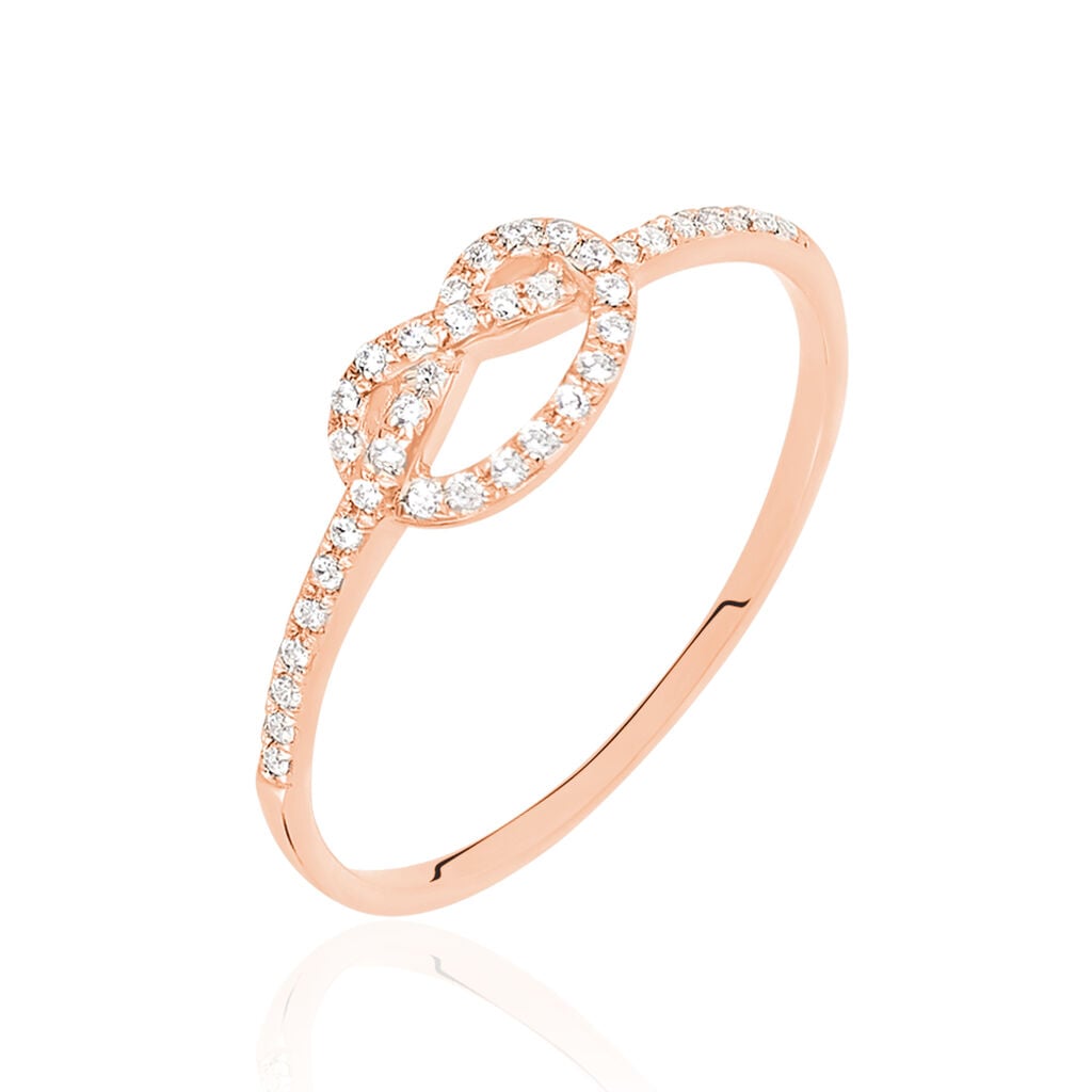 Bague Anfel Or Rose Oxyde De Zirconium - Bagues avec pierre Femme | Histoire d&rsquo;Or
