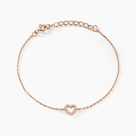Bracelet Phanie Argent Rose Oxyde De Zirconium - Bracelets Coeur Femme | Histoire d’Or