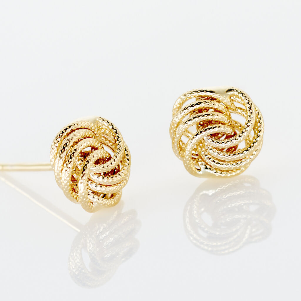 Boucles D'oreilles Puces Ilhame Nid Or Jaune - Clous d'oreilles Femme | Histoire d’Or