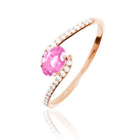 Bague Loriane Or Rose Tourmaline Et Diamant